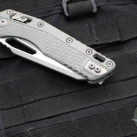 Microtech Knives- M.S.I. Ram-Lok Folder- Bull Shark Gray Tri-Grip Injection Molded Handle- Cerakoted Bull Shark Gray Plain Edge Blade- Bead Blast Hardware 210T-1 PMCBG