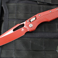 Microtech Knives- M.S.I. Ram-Lok Folder- Crimson Finished Tri-Grip Injection Molded Handle- Cerakoted Crimson Plain Edge Blade 210T-1 PMCCM