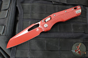 Microtech Knives- M.S.I. Ram-Lok Folder- Crimson Finished Tri-Grip Injection Molded Handle- Cerakoted Crimson Plain Edge Blade 210T-1 PMCCM