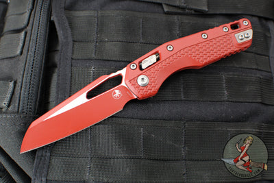 Microtech Knives- M.S.I. Ram-Lok Folder- Crimson Finished Tri-Grip Injection Molded Handle- Cerakoted Crimson Plain Edge Blade 210T-1 PMCCM