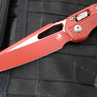 Microtech Knives- M.S.I. Ram-Lok Folder- Crimson Finished Tri-Grip Injection Molded Handle- Cerakoted Crimson Plain Edge Blade 210T-1 PMCCM