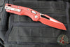 Microtech Knives- M.S.I. Ram-Lok Folder- Crimson Finished Tri-Grip Injection Molded Handle- Cerakoted Crimson Plain Edge Blade 210T-1 PMCCM