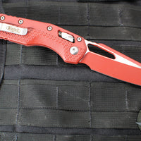 Microtech Knives- M.S.I. Ram-Lok Folder- Crimson Finished Tri-Grip Injection Molded Handle- Cerakoted Crimson Plain Edge Blade 210T-1 PMCCM