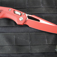 Microtech Knives- M.S.I. Ram-Lok Folder- Crimson Finished Tri-Grip Injection Molded Handle- Cerakoted Crimson Plain Edge Blade 210T-1 PMCCM