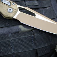 Microtech Knives- M.S.I. Ram-Lok Folder- Dark Earth Tri-Grip Injection Molded Handle- Cerakoted Dark Earth Plain Edge Blade- Bead Blast Hardware 210T-1 PMCDE
