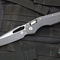 Microtech Knives- M.S.I. Ram-Lok Folder- Sniper Gray Tri-Grip Injection Molded Handle- Cerakoted Sniper Gray Plain Edge Blade- Apocalyptic Hardware 210T-1 PMCSG