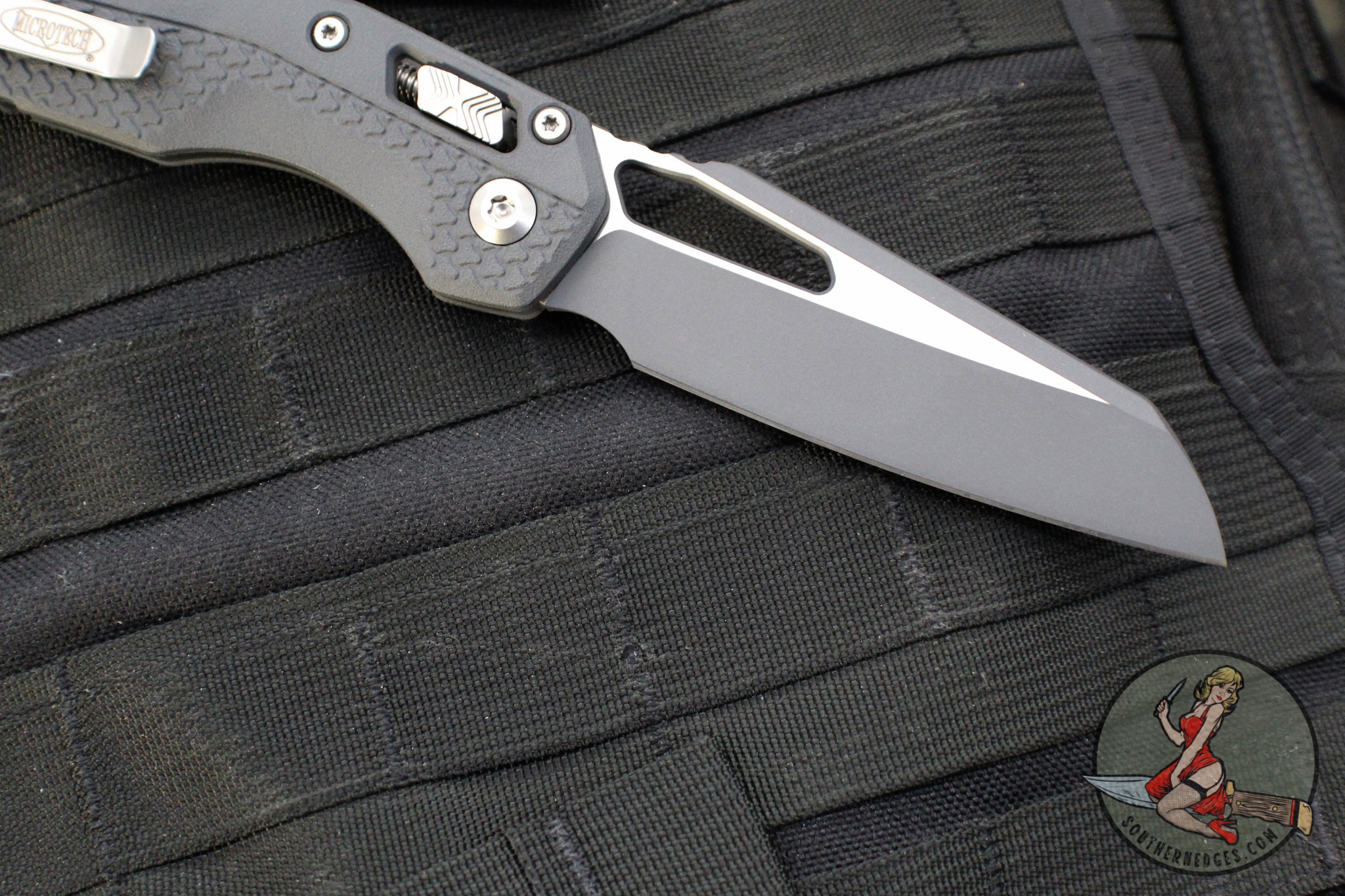 Microtech Knives- M.S.I. Ram-Lok Folder- Sniper Gray Tri-Grip Injectio ...