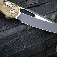 Microtech Knives- M.S.I. Ram-Lok Folder- Dark Earth Tri-Grip Injection Molded Handle- Black Plain Edge Blade- Bead Blast Hardware 210T-1 PMDE