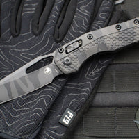 Microtech Knives- M.S.I. Ram-Lok Folder- Midnight Tiger Stripe Camo Finished Tri-Grip Injection Molded Handle- Black Finished Blade 210T-1 PMMTEC-X8Z4