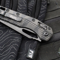 Microtech Knives- M.S.I. Ram-Lok Folder- Midnight Tiger Stripe Camo Finished Tri-Grip Injection Molded Handle- Black Finished Blade 210T-1 PMMTEC-X8Z4