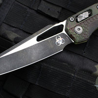 Microtech Knives- M.S.I. Ram-Lok Folder- Outbreak Green Finished Tri-Grip Injection Molded Handle- Black Plain Edge Blade- 210T-1 PMOBS