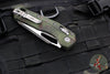 Microtech Knives- M.S.I. Ram-Lok Folder- Outbreak Green Finished Tri-Grip Injection Molded Handle- Black Plain Edge Blade- 210T-1 PMOBS