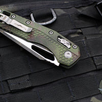 Microtech Knives- M.S.I. Ram-Lok Folder- Outbreak Green Finished Tri-Grip Injection Molded Handle- Black Plain Edge Blade- 210T-1 PMOBS