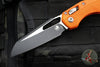 Microtech Knives- M.S.I. Ram-Lok Folder- Orange Tri-Grip Injection Molded Handle- Black Plain Edge Blade- Bead Blast Hardware 210T-1 PMOR