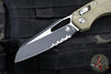 Microtech Knives- M.S.I. Ram-Lok Folder- OD Green Tri-Grip Injection Molded Handle- Black Part Serrated Edge Blade- Bead Blast Hardware 210T-2 PMOD