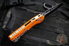 Microtech Knives- M.S.I. Ram-Lok Folder- Orange Tri-Grip Injection Molded Handle- Black Part Serrated Edge Blade- Bead Blast Hardware 210T-2 PMOR