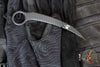 Microtech Feather Karambit Fixed Blade- Distressed Black Finish- US Flag Marked- Full Serrated Blade  215-3DBKS-FLAG