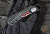 Microtech Feather Karambit Fixed Blade- Distressed Black Finish- US Flag Marked- Full Serrated Blade  215-3DBKS-FLAG