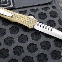 Microtech Combat Hellhound Razor OTF Knife- Apocalytptic Earth Frag Handle- Apocalyptic Plain Edge Blade 219R-10 APFRAES