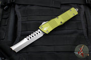 Microtech Combat Hellhound Razor OTF Knife- OD Green Handle- Apocalyptic Plain Edge Blade 219R-10 APODS
