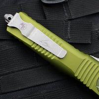 Microtech Combat Hellhound Razor OTF Knife- OD Green Handle- Apocalyptic Plain Edge Blade 219R-10 APODS