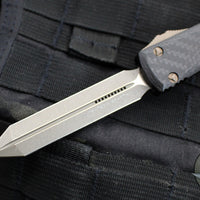 Microtech Ultratech OTF Knife- Spartan Edge- Carbon Fiber Top- Bronzed Apocalyptic Blade 223-13 APCFS SN04