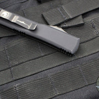 Microtech Ultratech OTF Knife- Spartan Edge- Carbon Fiber Top Handle- Black DLC Blade 223-1 DLCTCFS SN010