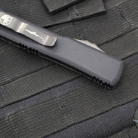 Microtech Ultratech OTF Knife- Spartan Edge- Carbon Fiber Top Handle- Black DLC Blade 223-1 DLCTCFS SN052