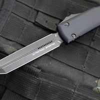 Microtech Ultratech OTF Knife- Spartan Edge- Black Handle- Black DLC Blade 223-1 DLCT SN091