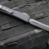 Microtech Ultratech OTF Knife- Spartan Edge- Black Handle- Black DLC Blade 223-1 DLCT SN092