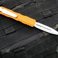 Microtech Dirac OTF Knife- Double Edge- Orange Handle- Stonewash Blade HW 225-10 OR