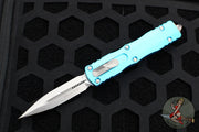 Microtech Dirac OTF Knife- Double Edge- Turquoise Handle- Stonewash Blade HW 225-10 TQ