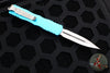 Microtech Dirac OTF Knife- Double Edge- Turquoise Handle- Stonewash Blade HW 225-10 TQ