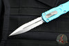 Microtech Dirac OTF Knife- Double Edge- Turquoise Handle- Stonewash Part Serrated Blade  225-11 TQ