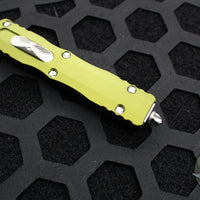 Microtech Dirac OTF Knife- Double Edge- OD Green Handle- Stonewash Full Serrated Blade 225-12 OD