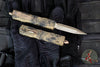 Microtech Dirac OTF Knife- Double Edge- Badlands Hex Camo Finished Handle- Bronzed Apocalyptic Blade 225-13 APBNHXCS