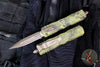Microtech Dirac OTF Knife- Double Edge- Bazooka Green Hex Camo Finished Handle- Bronzed Apocalyptic Blade 225-13 APBOHXCS