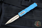Microtech Dirac OTF Knife- Double Edge- Blue with Bronzed Blade HW 225-13 BL