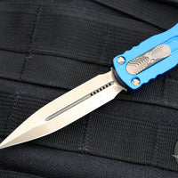 Microtech Dirac OTF Knife- Double Edge- Blue with Bronzed Blade HW 225-13 BL