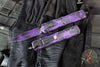 Microtech Dirac OTF Knife- Double Edge- Black/Purple Hex Camo Finished Handle And Plain Edge Blade 225-1 BKPUHXCS