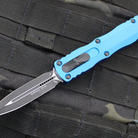 Microtech Dirac OTF Knife- Double Edge- Blue Handle- Black Blade HW 225-1 BL