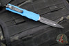 Microtech Dirac OTF Knife- Double Edge- Blue Handle- Black Blade HW 225-1 BL