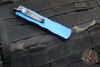 Microtech Dirac OTF Knife- Double Edge- Blue Handle- Black Blade HW 225-1 BL