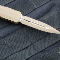 Microtech Dirac OTF Knife- Double Edge- Cerakoted Tan Finished Handle- Tan Blade- Tan HW 225-1 CTA