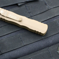 Microtech Dirac OTF Knife- Double Edge- Cerakoted Tan Finished Handle- Tan Blade- Tan HW 225-1 CTA