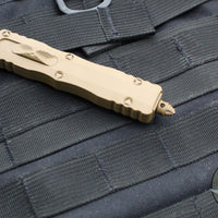 Microtech Dirac OTF Knife- Double Edge- Cerakoted Tan Finished Handle- Tan Blade- Tan HW 225-1 CTA