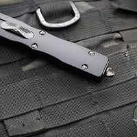 Microtech Dirac OTF Knife- Double Edge- Shadow- Black Handle- Black DLC Blade And HW- 225-1 DLCTSH SN031
