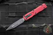 Microtech Dirac OTF Knife- Double Edge- Merlot Red Handle- Black Blade HW 225-1 MR