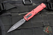 Microtech Dirac OTF Knife- Double Edge- Red Handle- Black Blade HW 225-1 RD