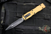 Microtech Dirac OTF Auto Knife- Double Edge- Tan Handle- Black Blade HW 225-1 TA